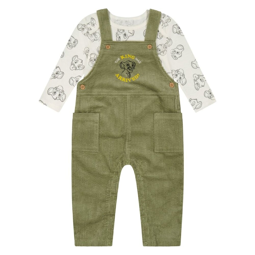 Disney Baby Lion King Simba Corduroy Overalls Shirt Outfit Set NWT 18M